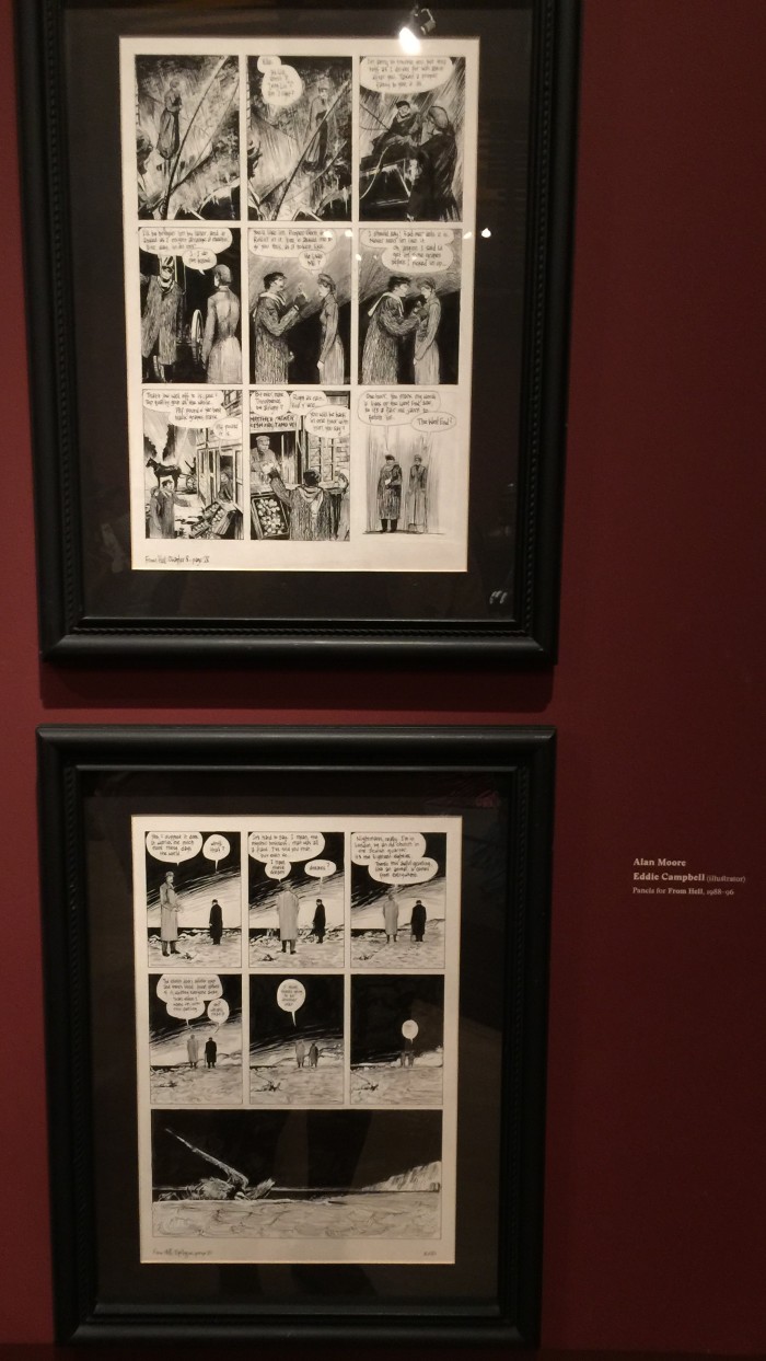 From Hell pages on display at Del Toro show at LACMA